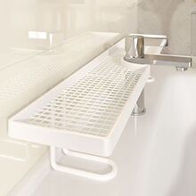 家用镜前卫生间置物架浴室洗漱台壁挂式水龙头免打孔洗手池收纳架