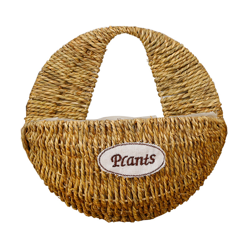 Cestas de flores de paja colgadas en la pared decoración del hogar colgadas en el caña tejido de paja colgadas en la pared cestas de flores colgadas en la pared cestas de flores colgadas en la maceta colgadas en la pared