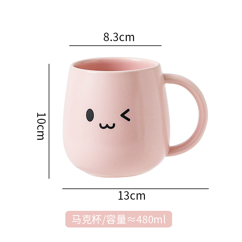 Hermosas tazas de Navidad pintadas a mano creativas lindas tazas de cerámica esmaltadas con tazas de dibujos animados de color con cucharas tazas de desayuno