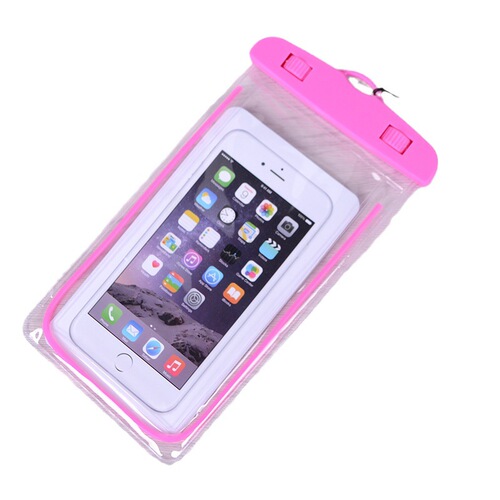 Cute cartoon outdoor rafting and diving mobile phone waterproof bag, night swimming touch screen luminous waterproof bag wholesale