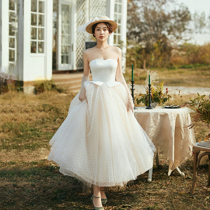 Light Wedding Dress, Simple Pastoral Forest Style, 2026 New Model, Studio Theme Clothing, Travel Photography, Strapless, Super Fairy-Like, Slimming Dress Light Wedding Dress, Simple Pastoral Forest Style, 2026 New Model, Studio Theme Clothing, Travel Photography, Strapless, Super Fairy-Like, Slimming Dress