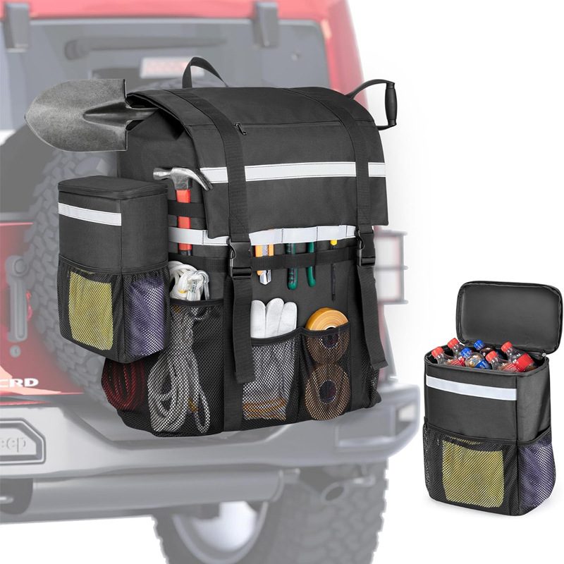 Transfronterizo vehículo todoterreno neumático bolsa de almacenamiento bolsa de colgar bolsa de reparación de automóviles bolsa de almacenamiento de herramientas de emergencia de tela de Oxford de gran capacidad