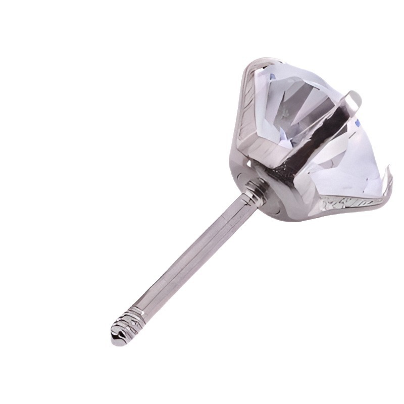 Titanium steel 3A zircon earring four-claw round ball one-piece claw Korean popular simple ear bone nail piercing Ear Studs