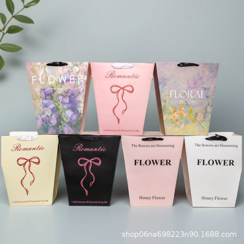 Trapezoidal Flower Tote Bag, Gift Bag, Hug Bag, Gift Bag, Floral Paper Bag, Bouquet Tote Bag, T-Shaped Packaging Bag Trapezoidal Flower Tote Bag, Gift Bag, Hug Bag, Gift Bag, Floral Paper Bag, Bouquet Tote Bag, T-Shaped Packaging Bag