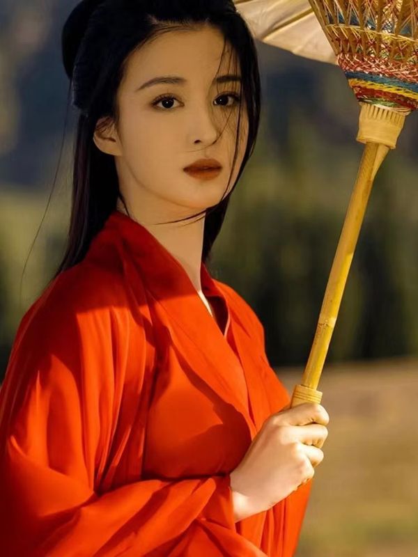 赤い魏晋風漢服女【風華絶代】逸超仙古装大袖シャツ古風広袖流仙スカート|undefined