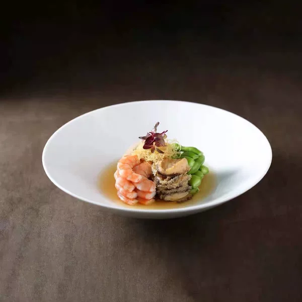 Creative Personality Set Plate Tableware Club Hotel White Porcelain Chinese Style Small Feet Bucket Bowl Cold Dishes Disc Mood Cold Dishes