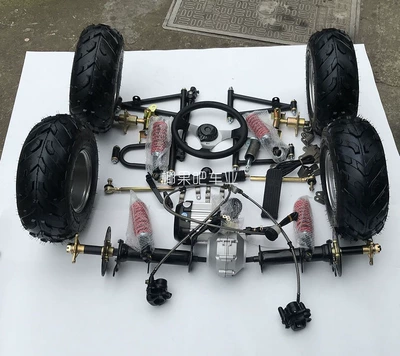 Modified electric four-wheel kart: Motorcycle frame - 48v800w-with-7inch-tires-controller