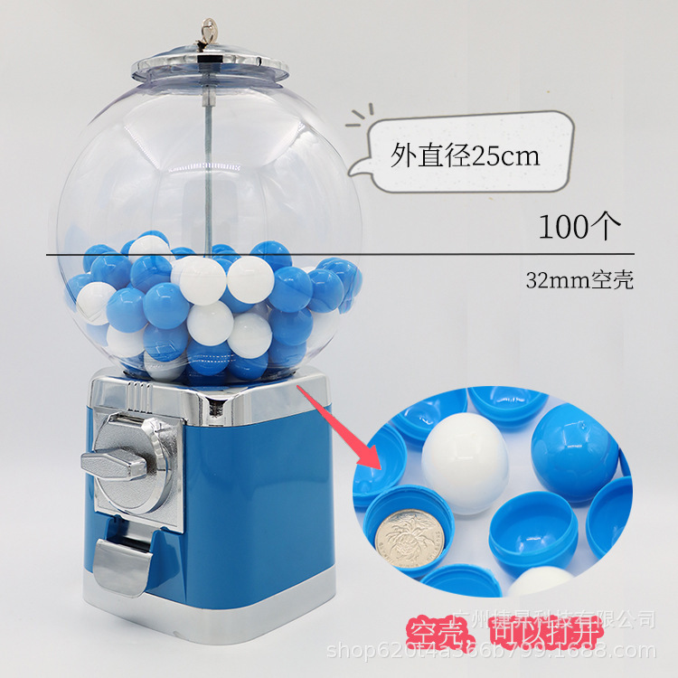 青緑色のねじり卵機の25インチの小さいサイズの32mmのねじり卵はコイン活動の抽選の道具の現物を必要としません。|undefined