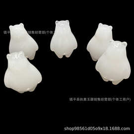 厂家直销新疆金丝玉可爱小熊玉石吊坠挂件小众设计款直播供货