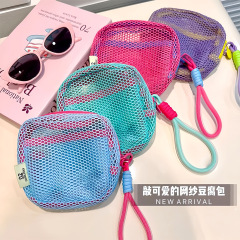多巴胺豆腐包迷你网纱便携旅行洗漱化妆品收纳包补妆包网格杂物包