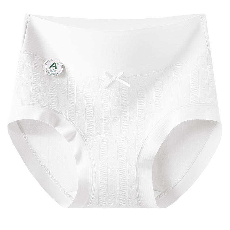 Bragas de algodón para bebés de clase A, cintura alta sin costuras, abdomen, entrepierna larga, entrepierna antibacteriana de grado 10A, calzoncillos de algodón puro de color sólido para mujer
