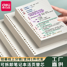 得力B5活页本替芯A4外壳A5可拆卸笔记本活页替芯20孔26孔30孔内芯