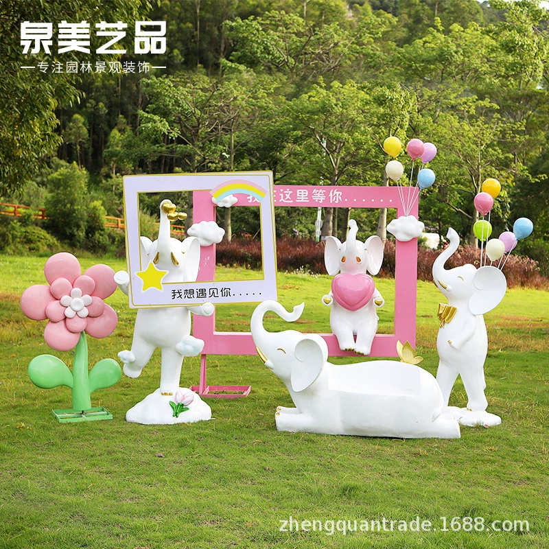 Популярная уличная скульптура слона из стекловолокна для сада, газона, ландшафта, торгового центра, отдела продаж, декоративные украшения для живописных мест