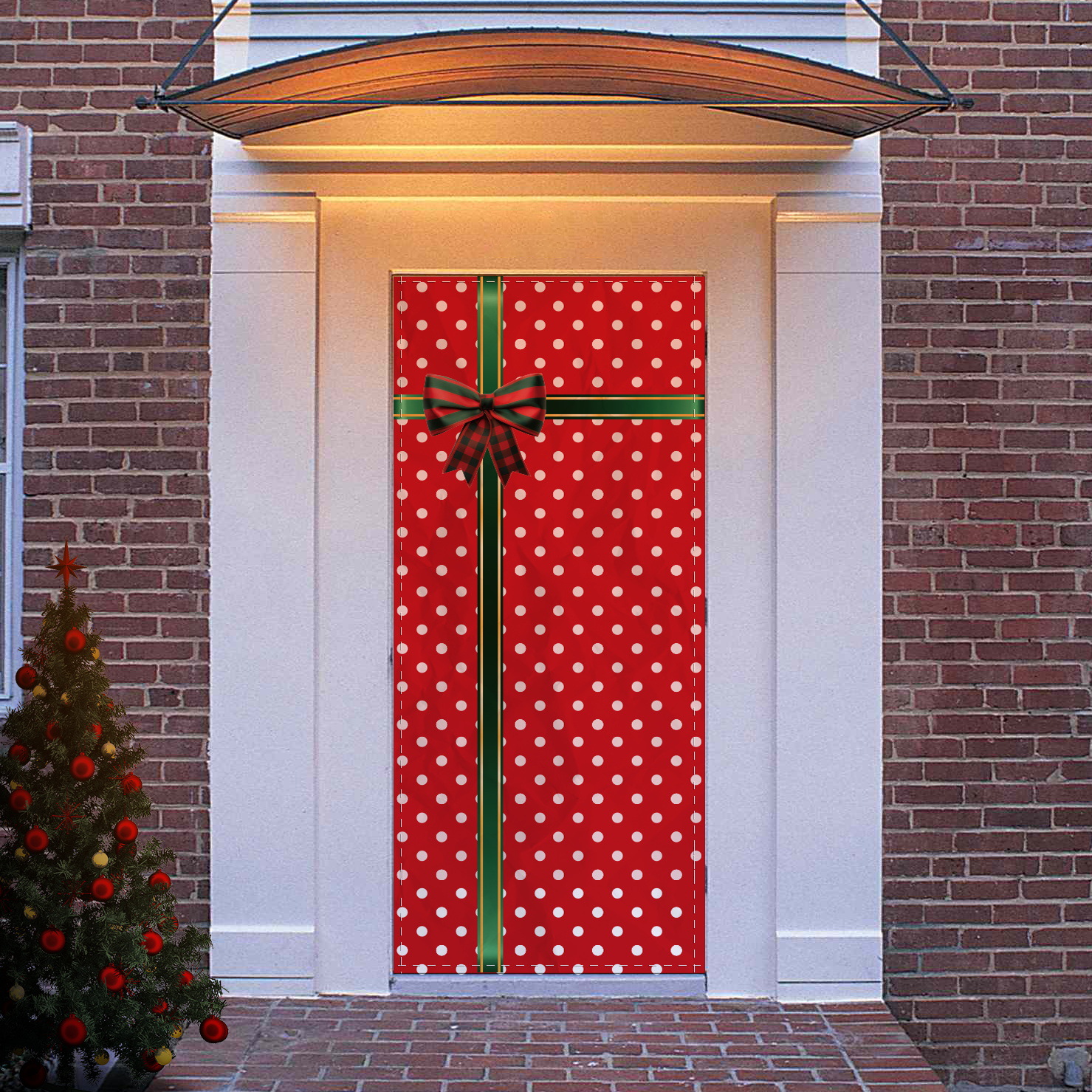 Nuevo estilo transfronterizo cubierta de puerta de Navidad puerta colgante decoración de puerta escena festiva decoración accesorios suministros de Navidad al por mayor
