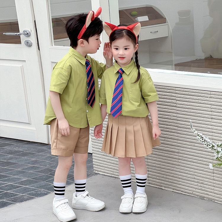 Boys' and girls' summer school uniforms 2026 new model children's college style Nick June 1st performance outfit girls' summer two-piece set