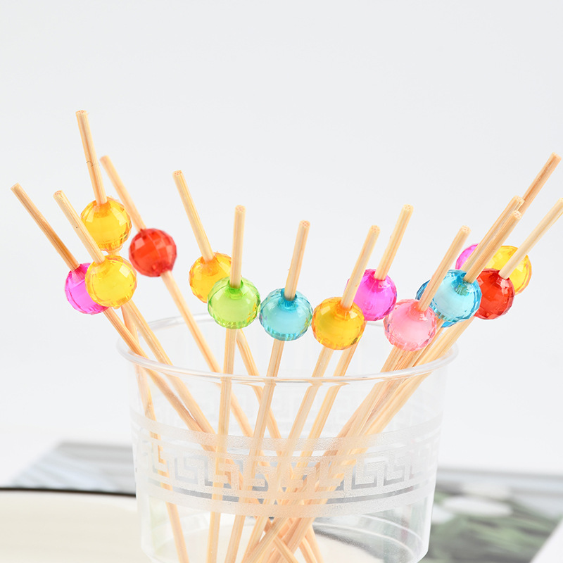 Cuerdas de perlas de coloridas hechas a mano pura marca de fruta creativa marca de cóctel marca de hotel decoración de bar marca de bambú al por mayor bandeja de fruta