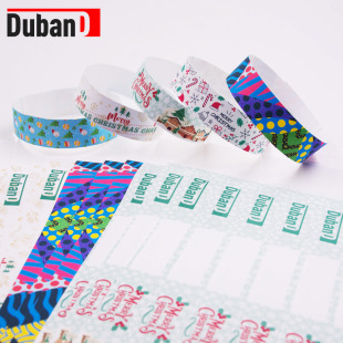 Synthetic Paper Bracelet Customized Christmas Party Waterproof Disposable Dupont Paper Wristband