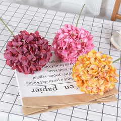 Simulated Hydrangea Ball Lollipop Single Stalk Large Hydrangea Wedding Hall Flower Arrangement Entrance Wedding Celebration Artificial Flower Decoration Foreign Trade Wholesale