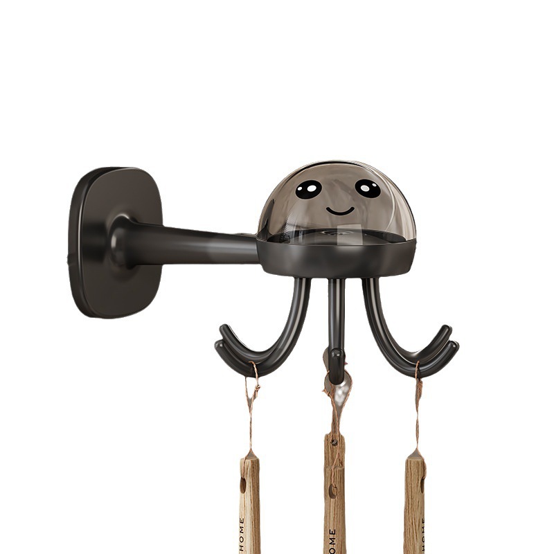 Multi-funcional de seis garras de gancho giratorio rack fuerte cocina de almacenamiento hogar gancho pegajoso sin perforaciones 360 grados gancho sin costura