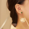 Jasper jade, retro advanced earrings, high-quality style