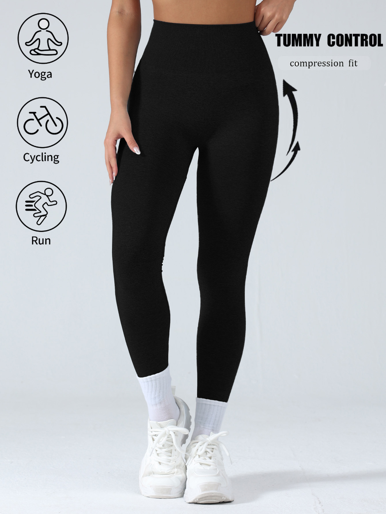 Nuevos pantalones de pelusa sin costuras de cintura alta, caderas, pantalones deportivos de pelusa, pantalones de yoga image 3