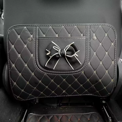 Chair back anti-kick pad: car interior supplies half package - black-bow-buy-one-get-one-free