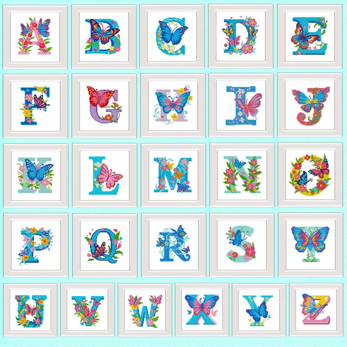 Mona Lisa real bordado cruzado 26 letras Inglés creativo bordado cruzado a mano propio bordado cruzado caliente image 1