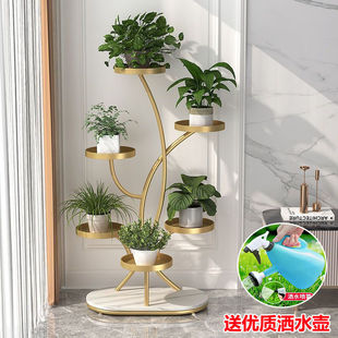 High-End Flower Rack Living Room Floor-Standing Balcony Storage Rack Succulent Flower Rack Universal Wheel Iron Flower Pot Bracket Mengnuo