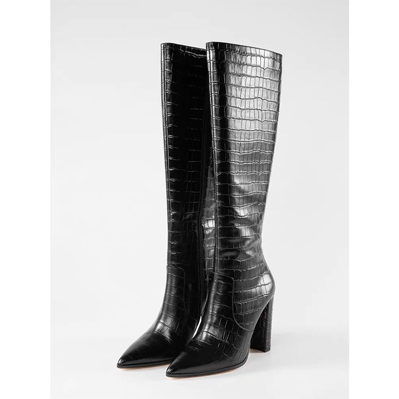 European and American Long Boots, Export Off-Size Western Boots, Stone Pattern Pointed Toe High-Heeled Women's Boots, Cowboy Knight Boots, Long Knee-High Boots European and American Long Boots, Export Off-Size Western Boots, Stone Pattern Pointed Toe High-Heeled Women's Boots, Cowboy Knight Boots, Long Knee-High Boots
