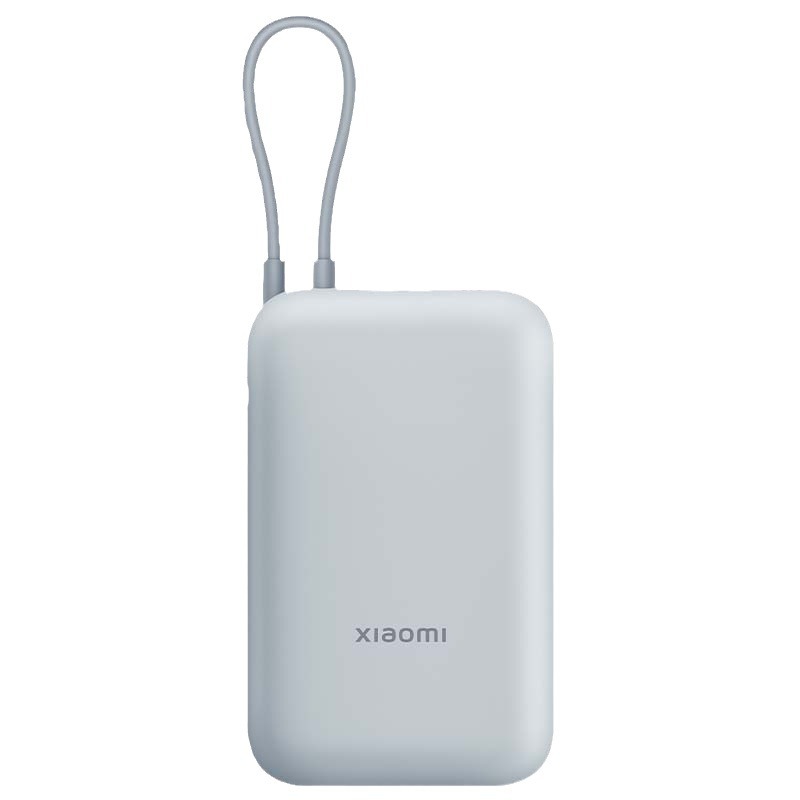 小米自带线充电宝10000mAh口袋版快充小巧迷你大容量便携移动电源