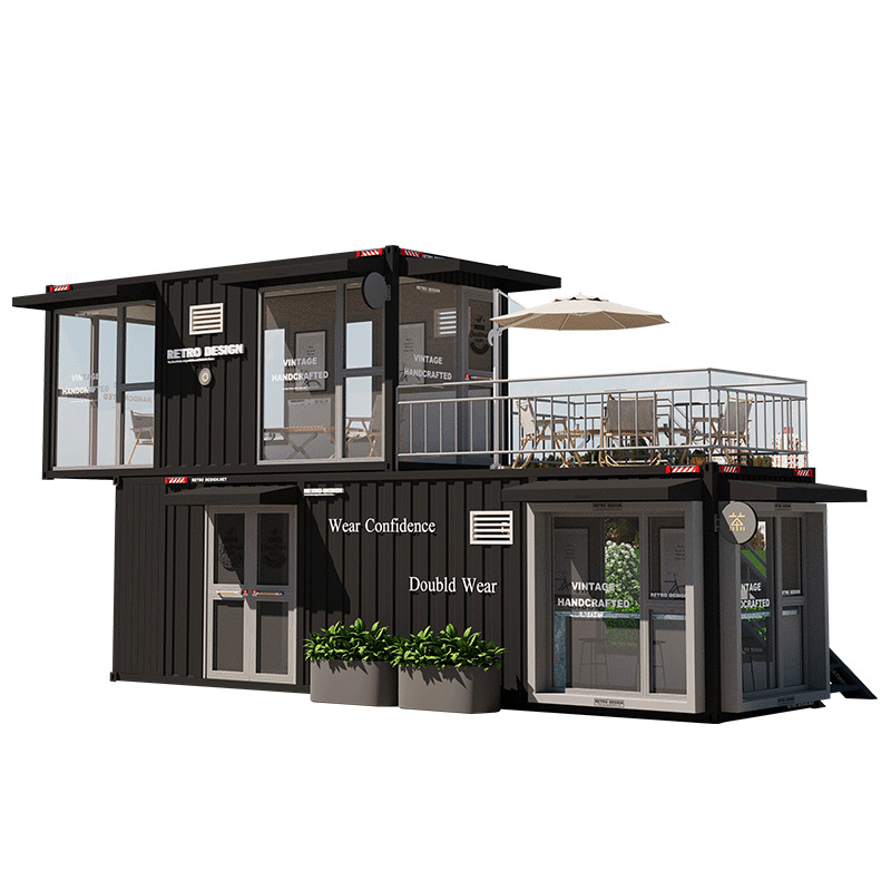 Contenedor casa móvil tienda cafetería tienda de té con leche coche de aperitivos calle comercial quiosco escénico B & B