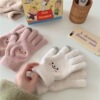 female warm student thickened cycling five-finger cold-proof touch screen cotton gloves protective adult non-slip cold-proof