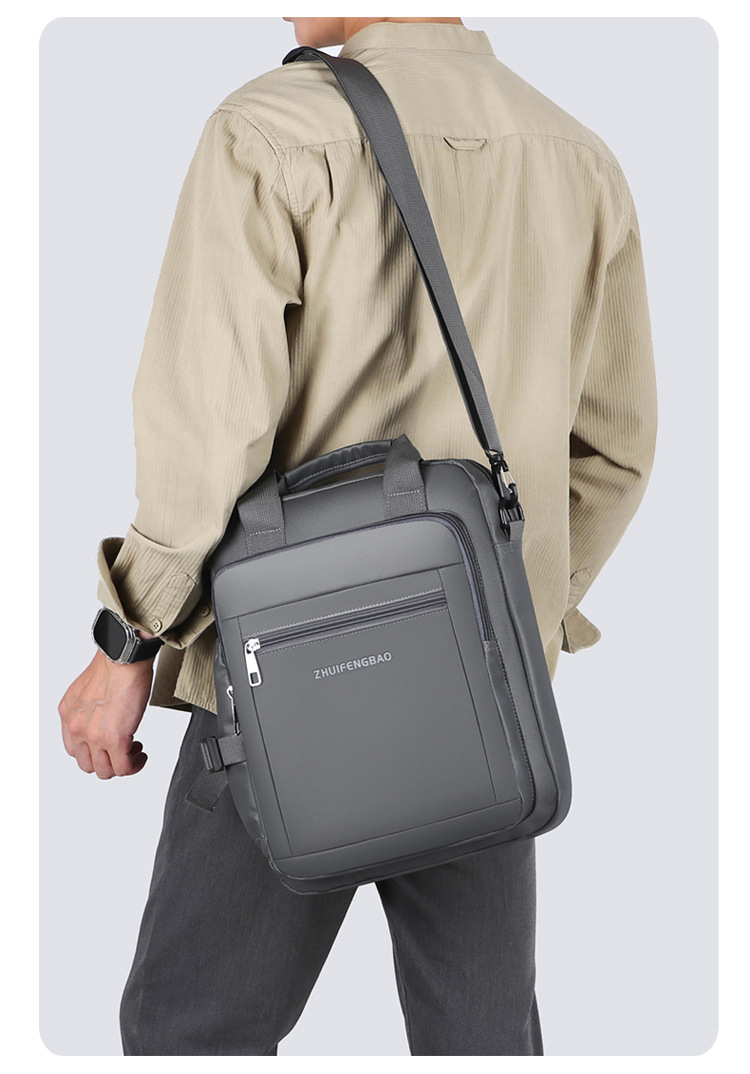 The new 2024 high-end briefcase, a simple men's large-capacity casual sports single-shoulder bag, is water-resistant for cross-border use undefined