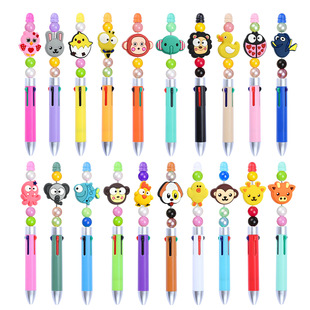 Cute Cartoon Animal Series Pen Beaded Decoration DIY Soft Glue Perforated Double-Sided Thick Patch Focused Beads Loose Beads Accessories