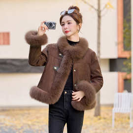 狐狸毛皮草羽绒服女2025年冬季新款气质高级感白鸭绒保暖短款外套