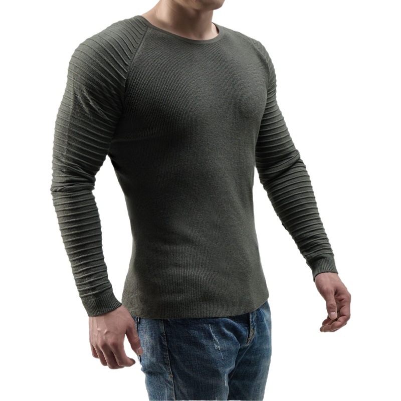 2022 transfronterizo europeo y americano otoño e invierno nuevas prendas de punto suéter de cuello redondo suéter de fondo superior de los hombres al por mayor moda masculina