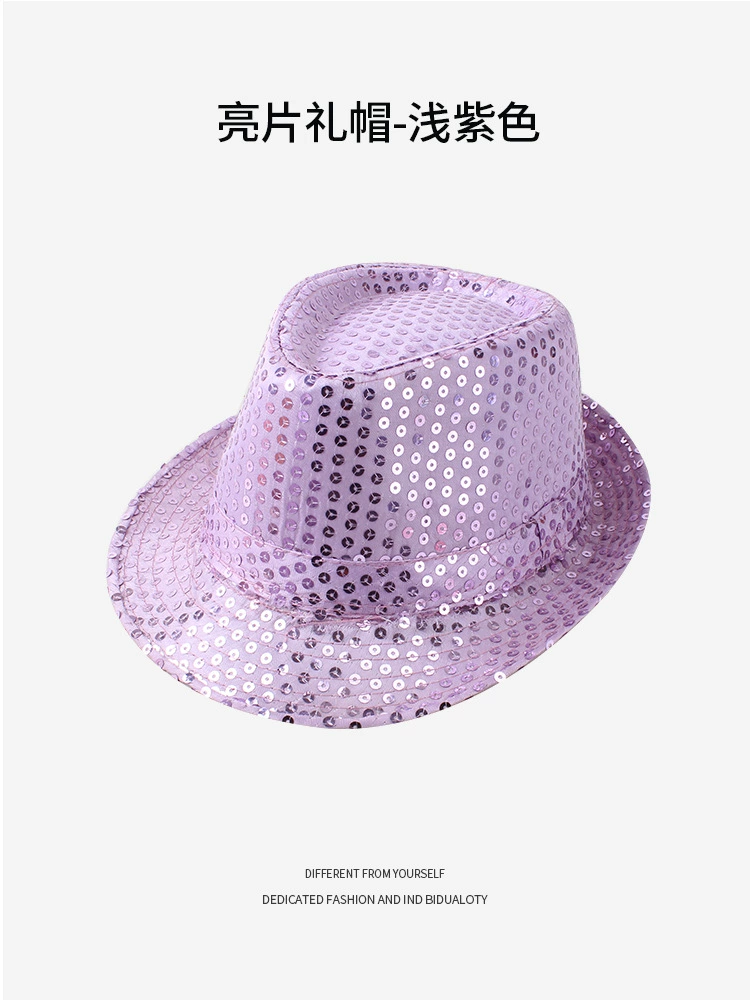 Adult Jazz Hat Hat Performance Performance Sequenant Stage Dance Children Hat Children's Day Hat