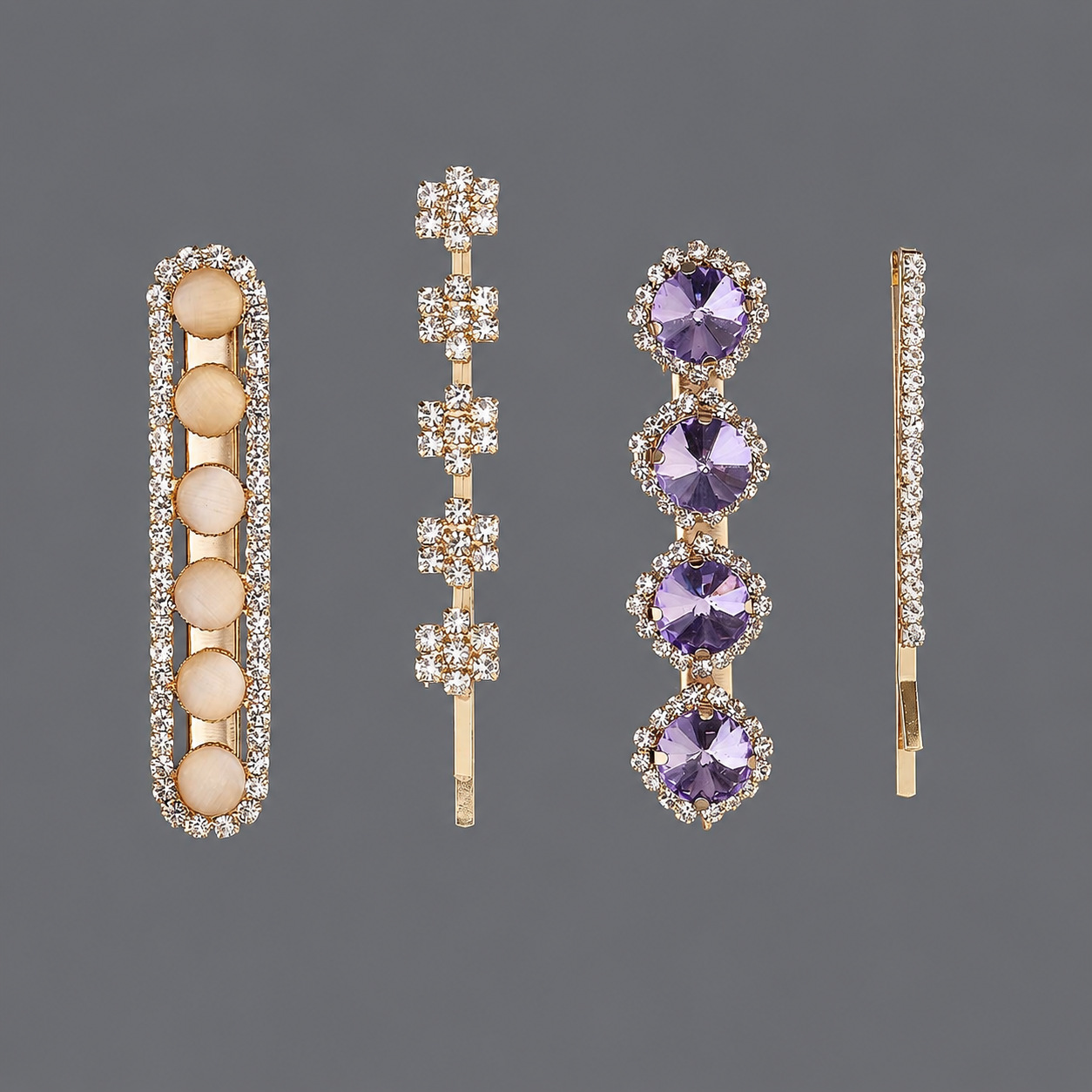 Horquilla de zirconio de lujo ligero europeo y americano con incrustaciones de diamantes, pinza de pelo de alta gama para mujer, suministro mayorista transfronterizo directo de fábrica.