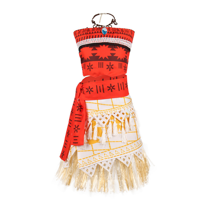 Halloween Costume Ocean Wonder Dress Moanna Cosplay Dress Cartoon Vestibule Dress Girls' Holiday Dress