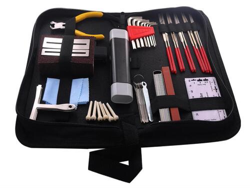 Complete collection of guitar tool kits, repair and maintenance tools, neck adjustment, nut grinding, string spacing measurement set