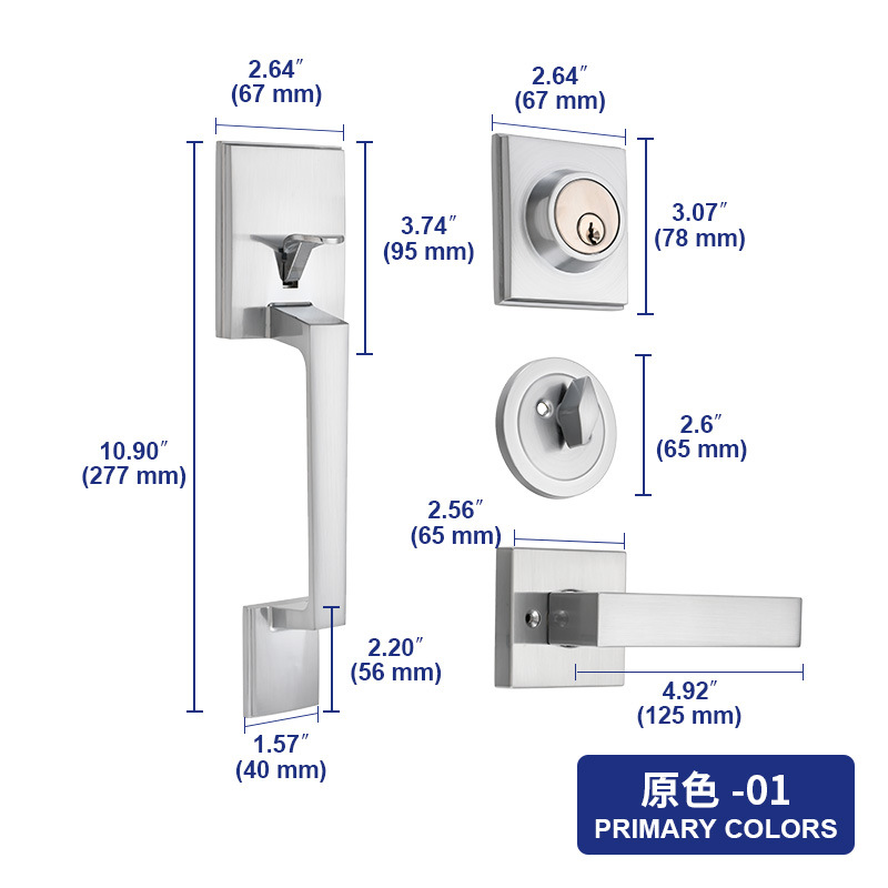 Cerradura de mano grande cerradura de puerta interior cerradura oculta unilateral cerradura de aleación de zinc exportación cerradura de cabeza plana cerradura de puerta metálica mayorista