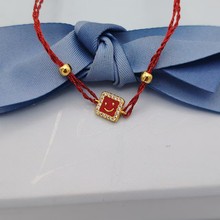 HEFANG何方笑脸红绳手链女轻奢优雅高级感百搭红手绳新年手串手饰