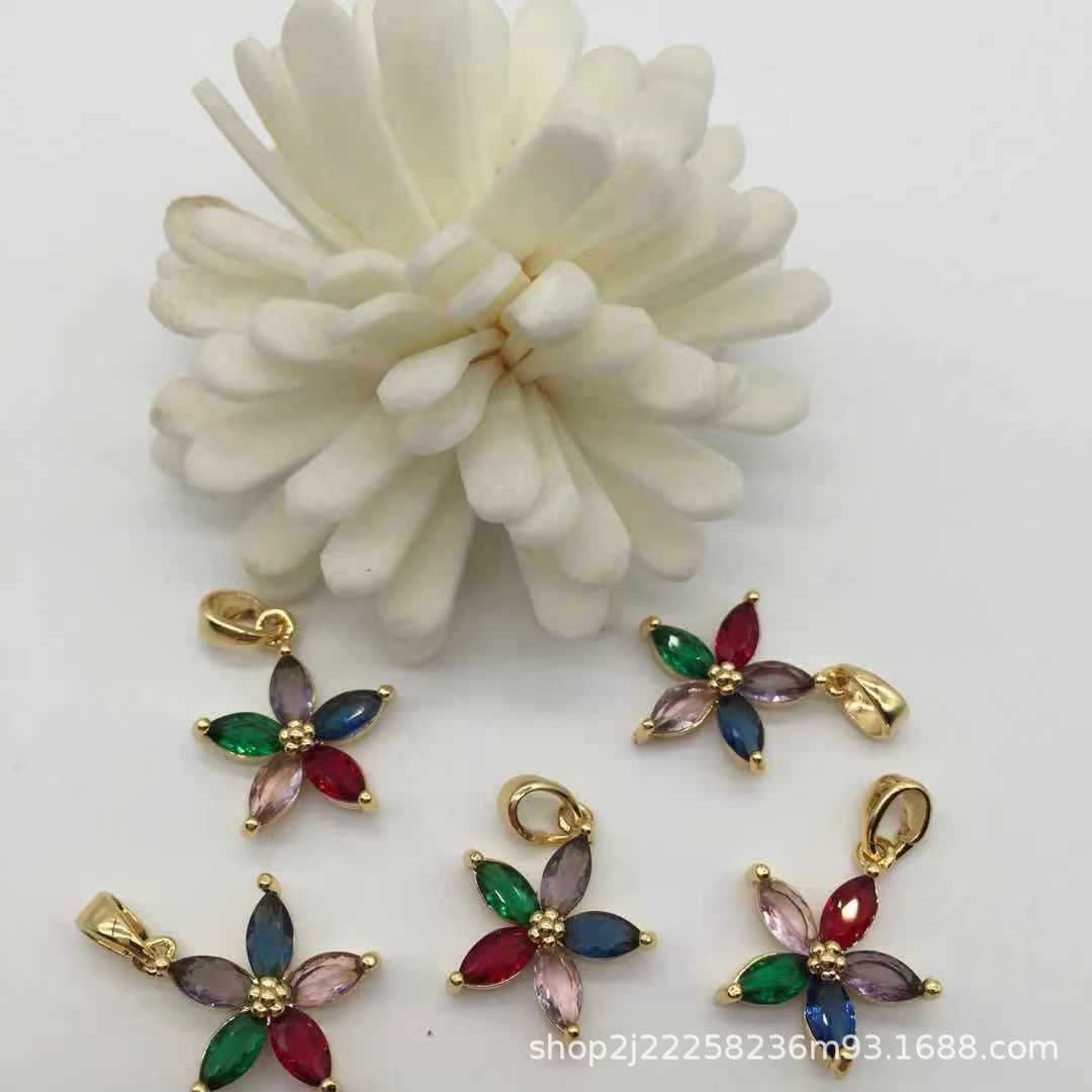Copper colorful pendant with zircon