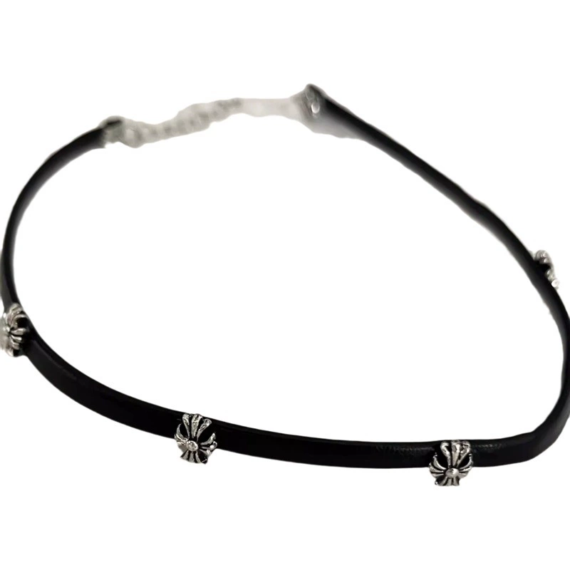 Сладкое классное Стильное женское черное кожаное ожерелье с перекрестным воротником, универсальное ожерелье с нишевым дизайном, тонкое колье, цепочка на ключицу