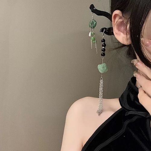 New Chinese style sandalwood tassel hairpin for women summer antique cheongsam hairpin plate hairpin rocking niche wooden peachwood hairpin