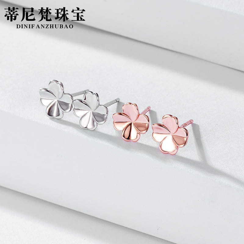 Clover 999 pendientes de plata esterlina para mujeres verano 2023 nuevo de alto grado pendientes de perforación de oído temperamento nicho