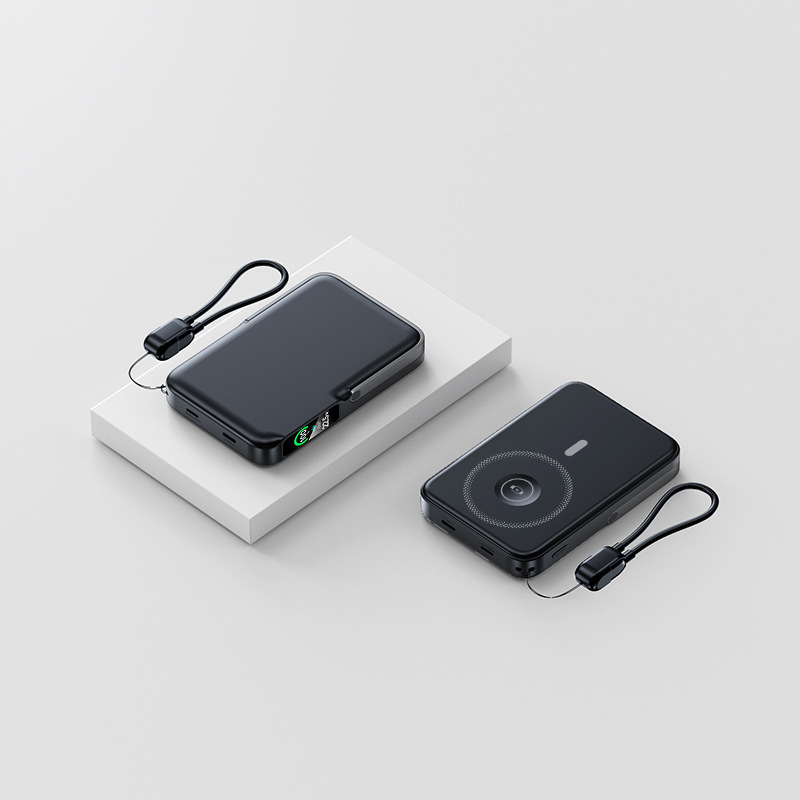 Magsafe ポータブル スタンド、薄型軽量ミニ 22.5W パワーバンク ギフト、ケーブル付きモバイル電源、カスタマイズされたロゴ|undefined