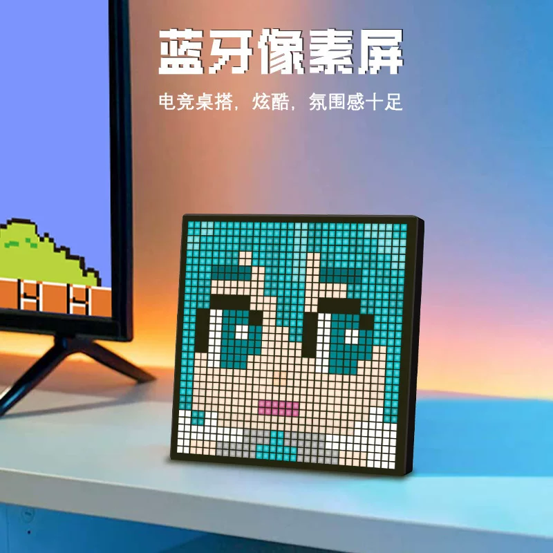 LED pixel display ID16 (16×16) table photo frame, Bluetooth DIY square pixel art