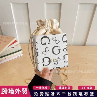 欧美热销跨境时尚印花方盒子包2026跨境新款轻奢链条单肩斜挎包包