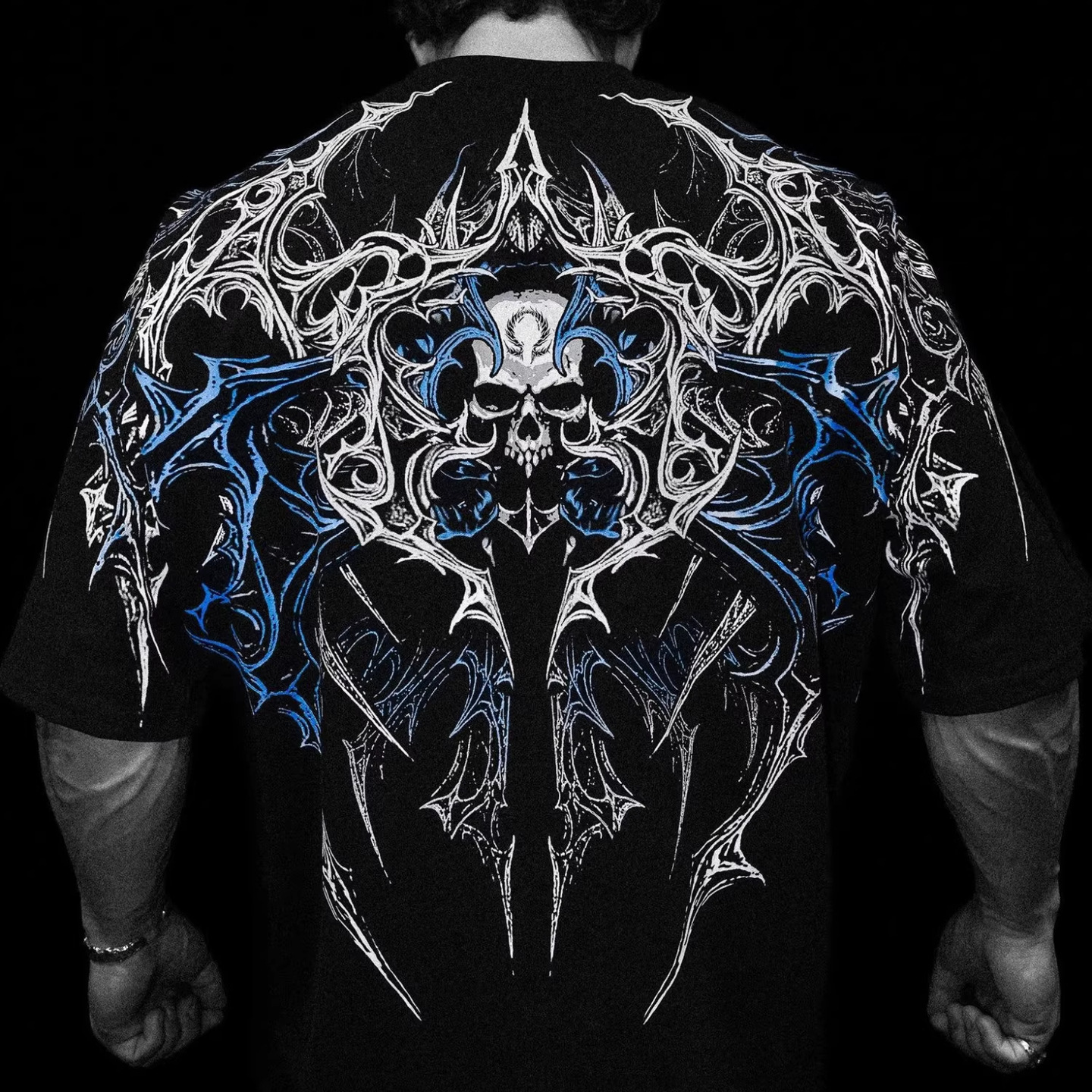Breathedivinity American-style Trendy Men's Oversized T-shirt, Sporty Casual Fashion, Cotton Printed Short Sleeves 008_viptrois.com